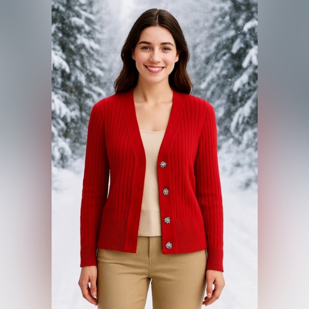 Talbots 100% Cashmere Sweater Women’s Small – Soft Luxury Knit, Red